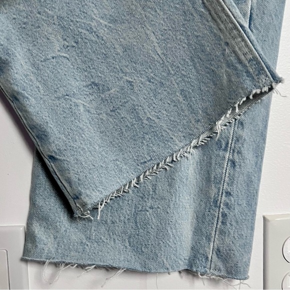 BRAND NEW! INFLUENCER ZARA High Rise Ripped Wide Leg Light Blue Jeans Size 2 - Picture 6 of 15